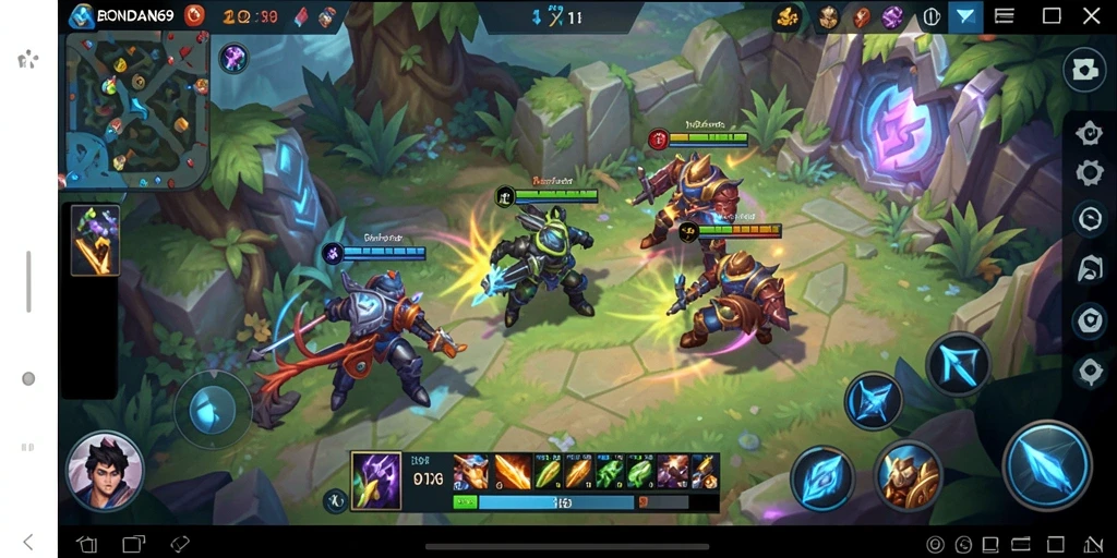 Tangkapan layar gameplay BONDAN69 dengan aksi seru di medan perang.
