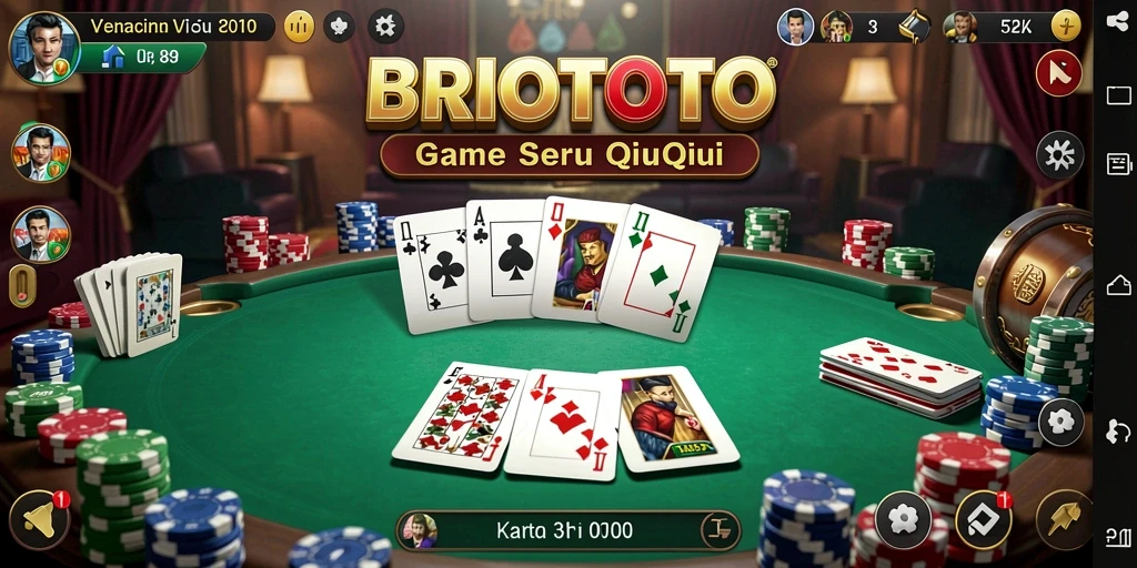 Tampilan gameplay seru dalam permainan QiuQiu BRIOTOTO.