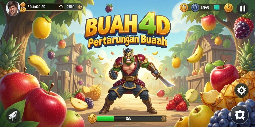Tampilan aksi seru dalam BUAH4D saat menghadapi musuh.