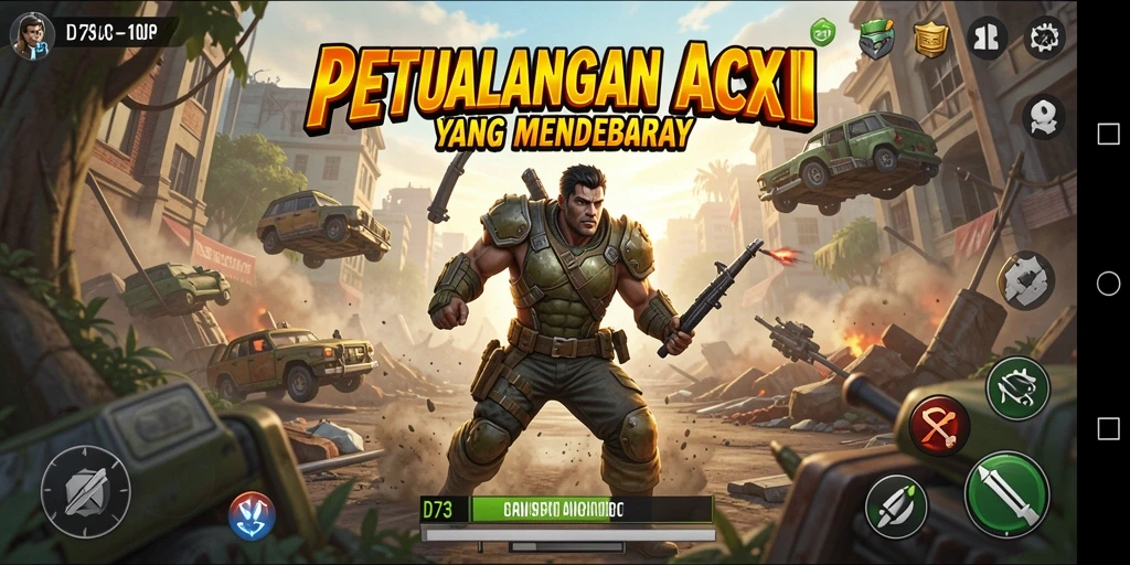 Screenshot D73 menampilkan pertempuran seru di medan tempur aksi.