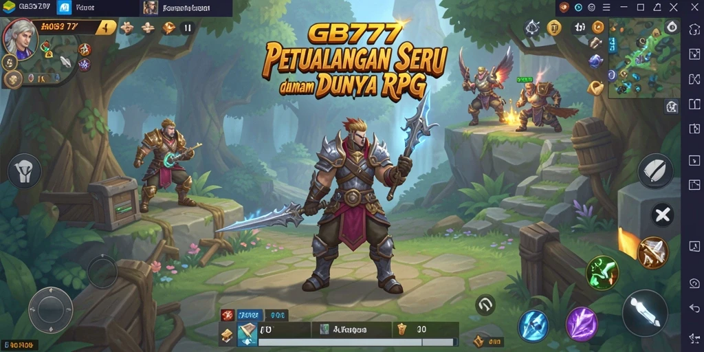 Screenshot utama GB777 menampilkan petualangan RPG yang mengesankan.