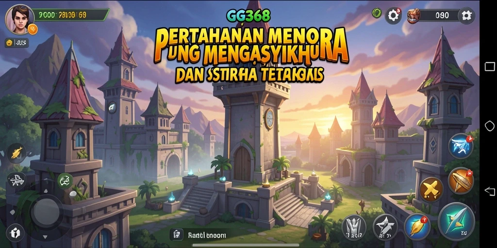 Tampilan gameplay seru dalam GG368 dengan strategi Tower Defense.