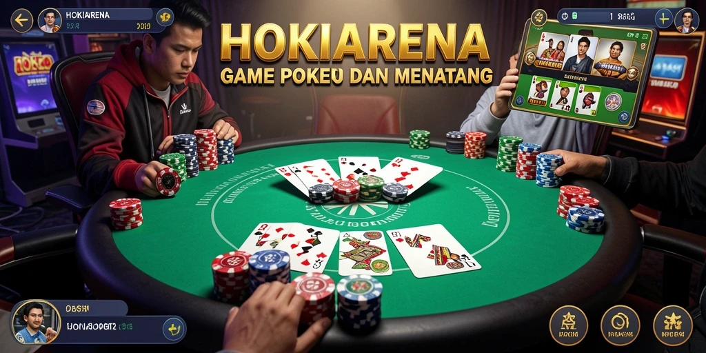 Screenshot HOKIARENA menampilkan gameplay seru dalam permainan Poker.