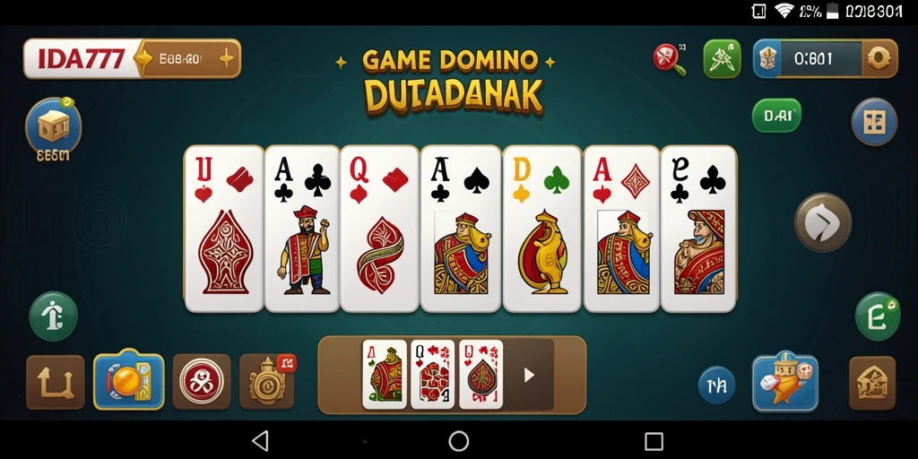 Screenshot IDA777 menunjukkan pengguna bermain Domino dengan antusias.