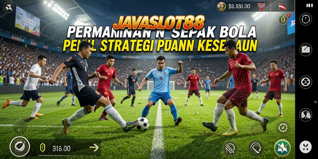 Tampilan gameplay <strong>JAVASLOT88</strong> yang seru dan menarik dalam pertandingan sepak bola.