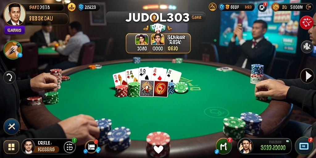 Tampilan menarik dari gameplay poker di JUDOL303.