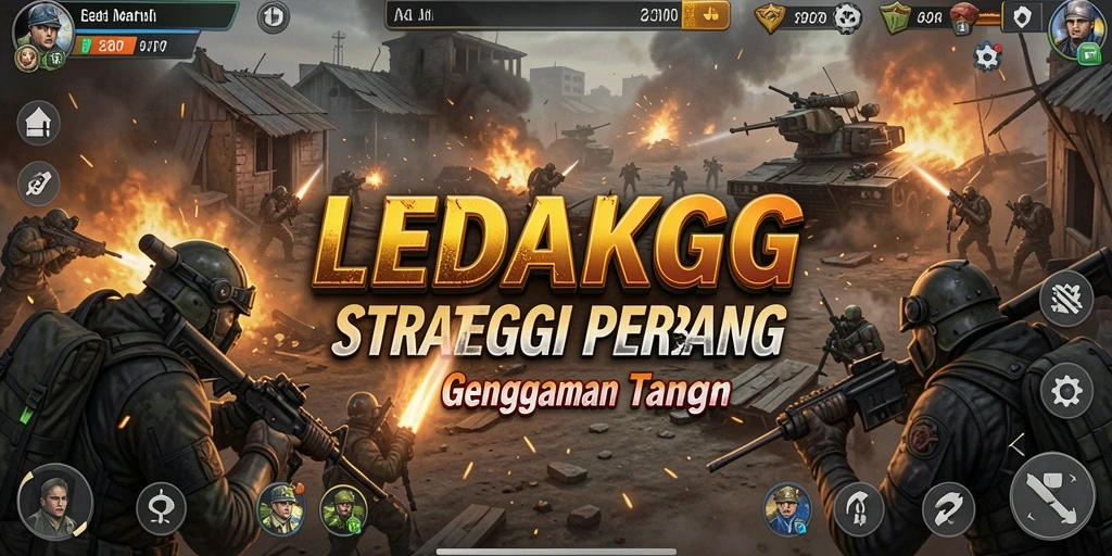 Screenshot menampilkan pertempuran strategis LEDAKGG yang mendebarkan.