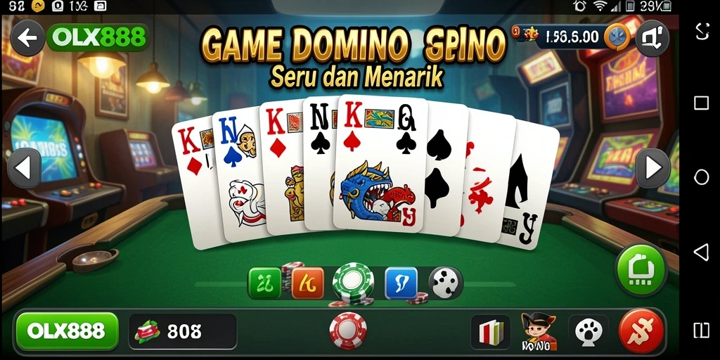 Gameplay Domino di OLX888 yang seru dan interaktif.