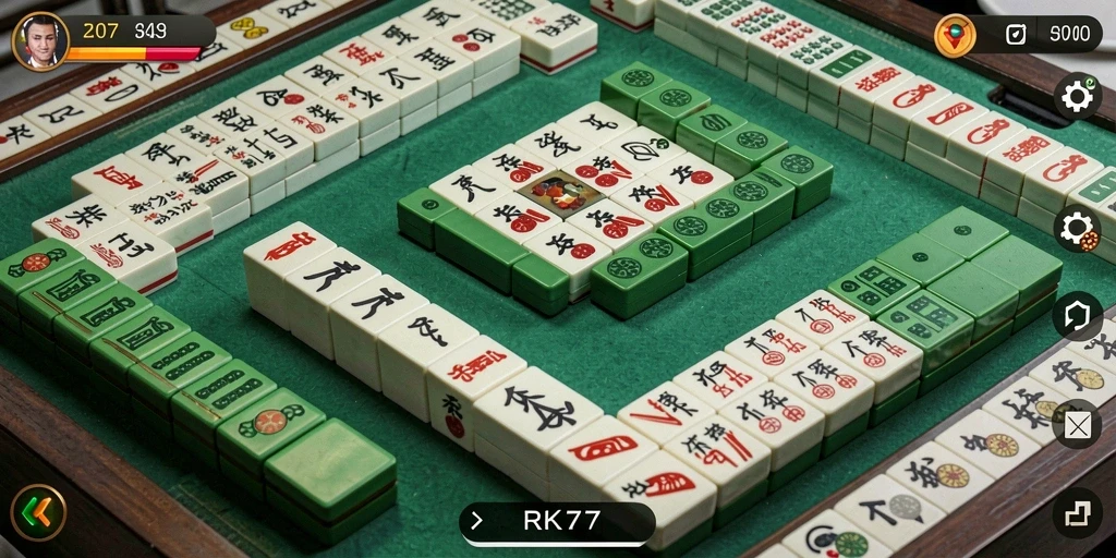 Tampilan menarik dari gameplay Mahjong RK77 yang mengasyikkan