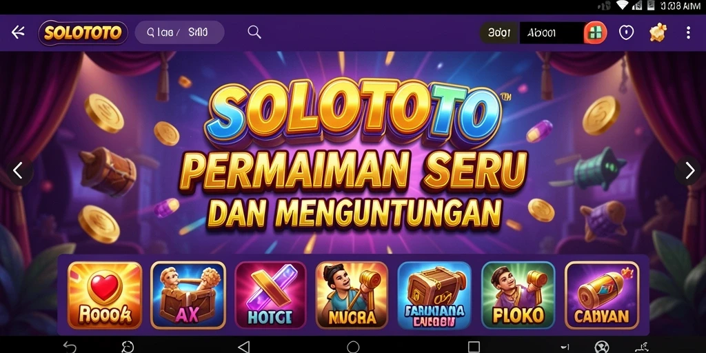 Tampilan gameplay menarik dari SOLOTOTO dengan fitur slot yang seru.