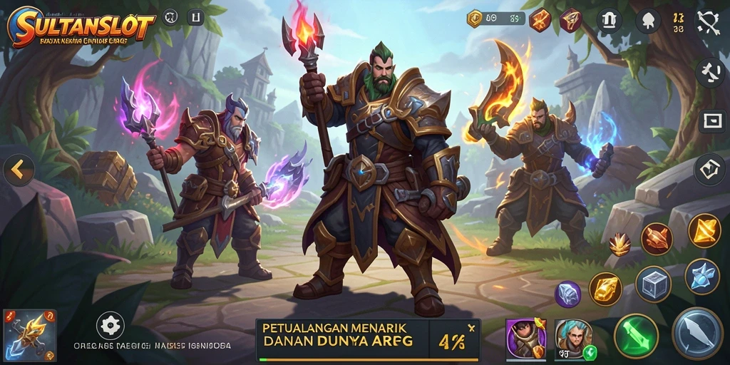 Gameplay ARPG seru dalam SULTANSLOT yang menampilkan aksi mendebarkan.